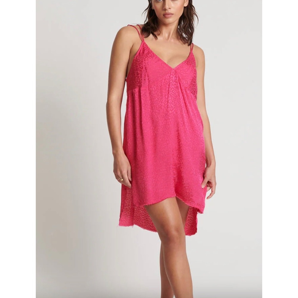 One Teaspoon NEW‎ Jacquard Slip Mini Dress Shocking Pink Size Small